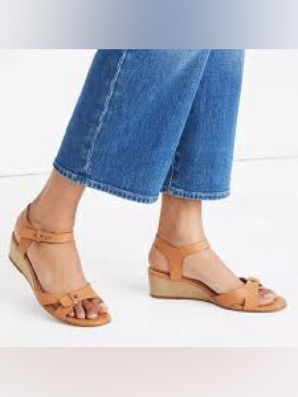 Madewell Joan leather wedge sandal size 8